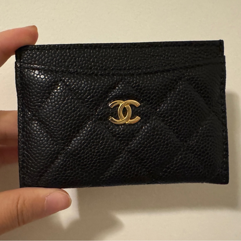 Chanel Black Quilted Caviar Wallet